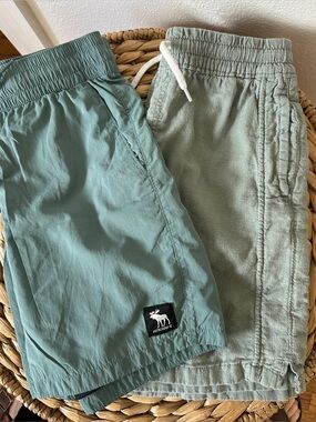 Abercrombie Boys Shorts Bundle Size 13/14 Green Hybrid Active Cotton Set of 2